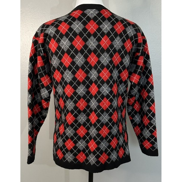 VTG Rafaella 80's Wool Blend Multicolor Argyle Sweater Women’s S Knit Pullover - Picture 3 of 7